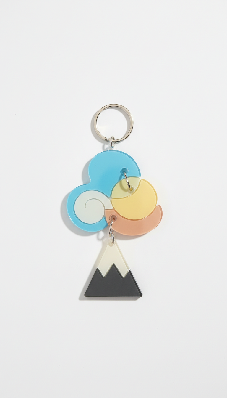 Acrylic Keychain with Abstract Motif