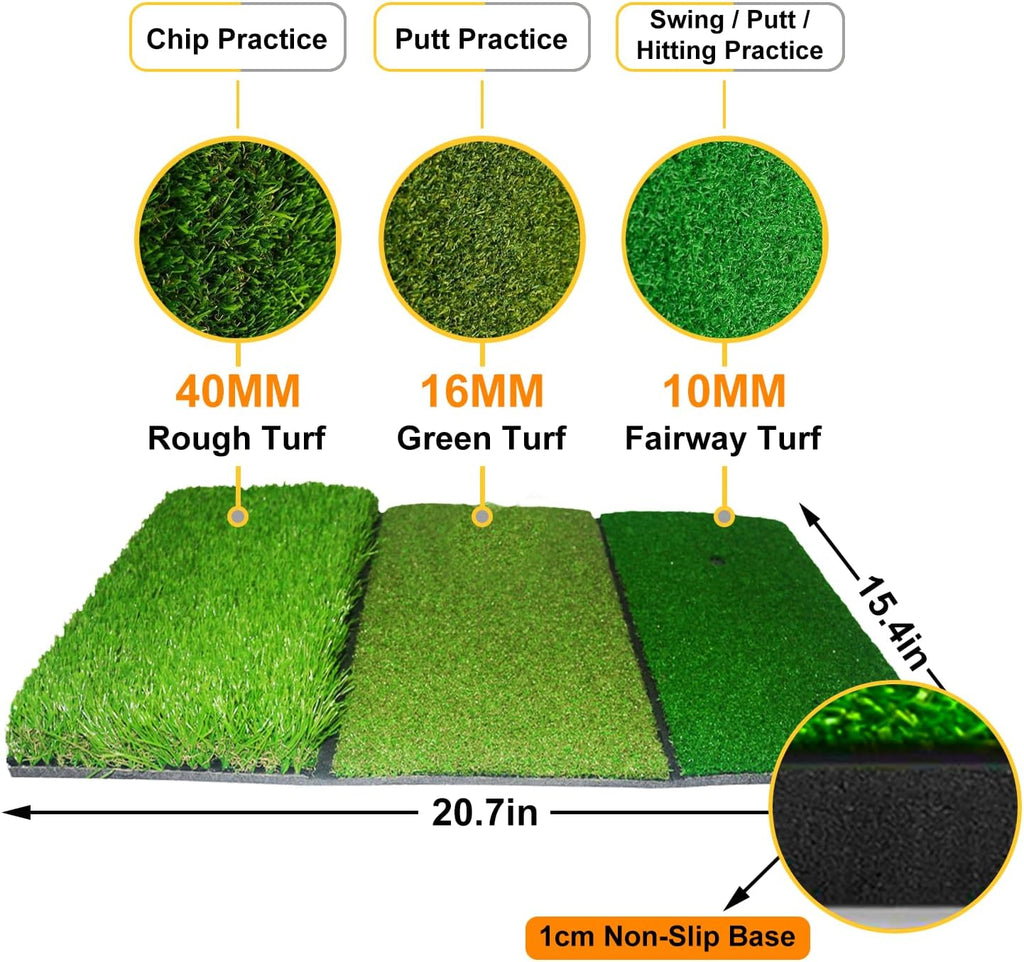 Golf Hitting Net for Backyard Driving 12X7Ft with Quiet Target | Portable Velvet Impact Equipment; Broad Catching Area; Suited to Chipping and Garage Swing Sessions Black